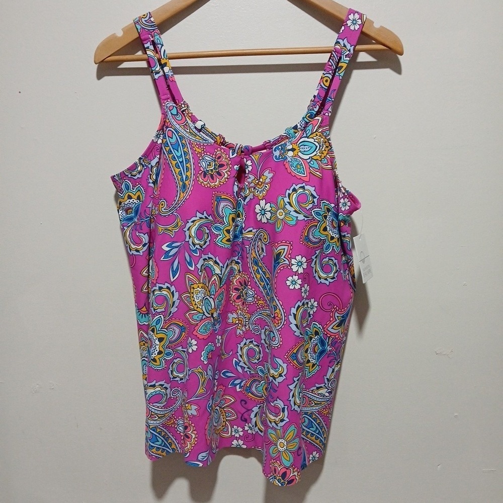 Sunsets Paradise Paisley Size 14 Taylor Tankini Swim Top NWT!